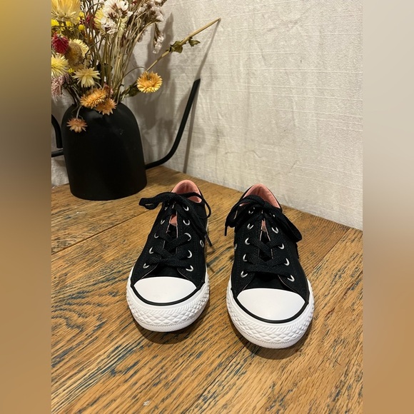 🖤 Converse All Star Junior Sneakers – Black & Pink – Size US 1 - Picture 3 of 8